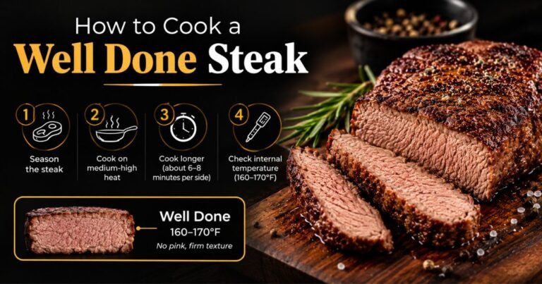 how do you cook a well done steak