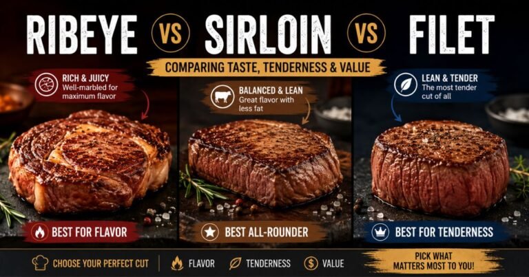 ribeye vs sirloin vs filet