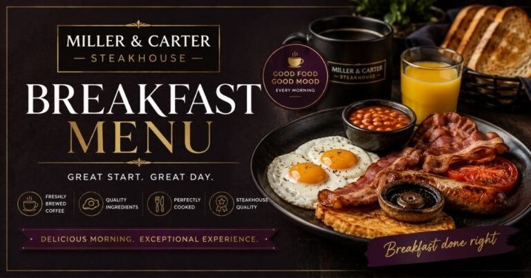 Miller and Carter Breakfast Menu