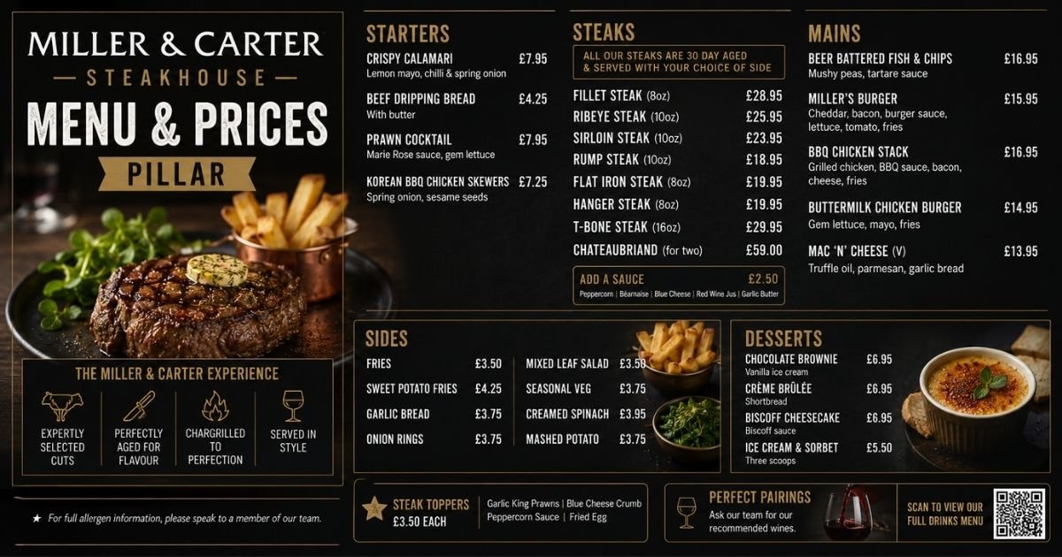 Miller and Carter Menu & Prices (Pillar)